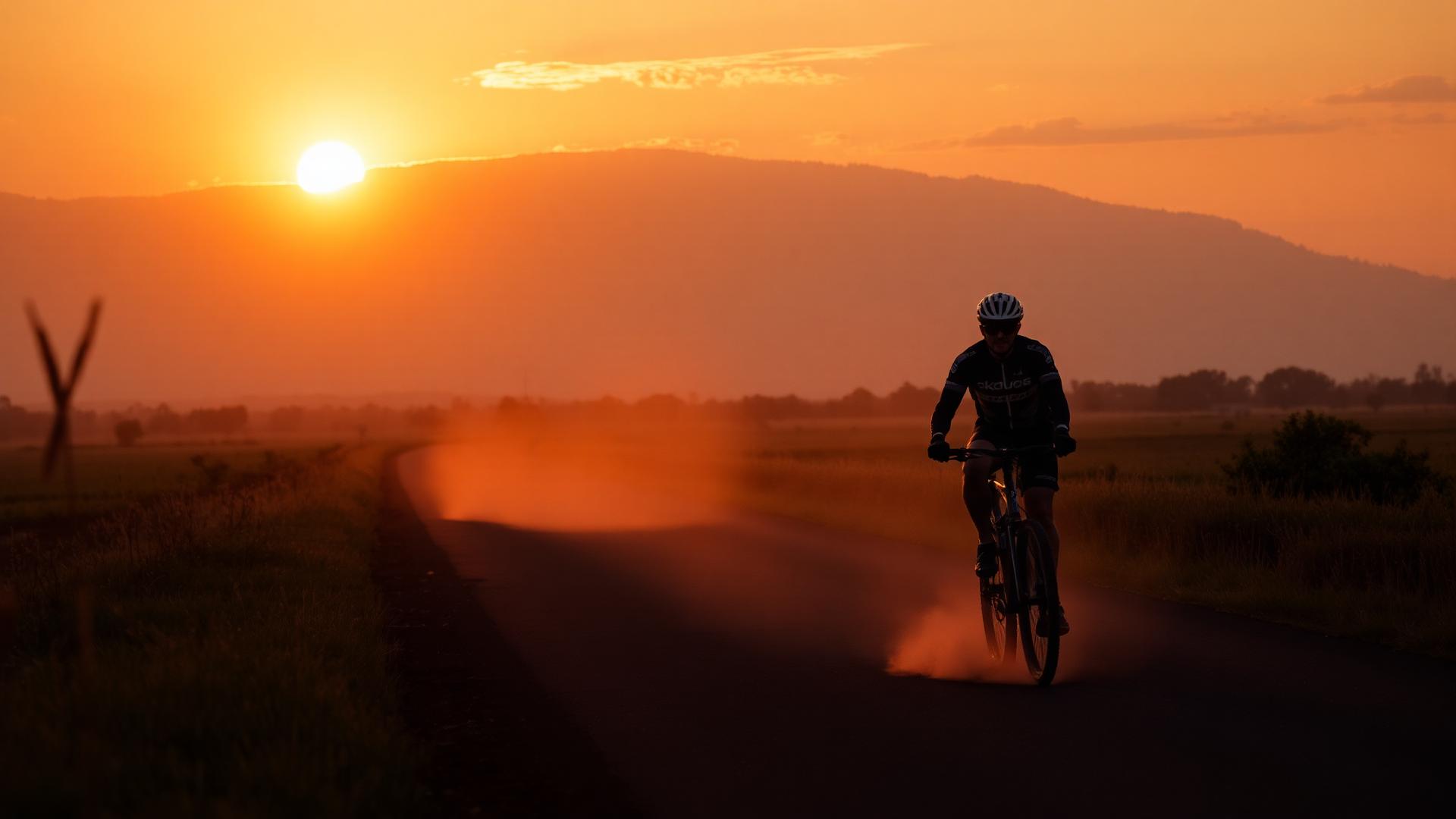 Bicicleta ao entardecer na região de Fátima do Sul